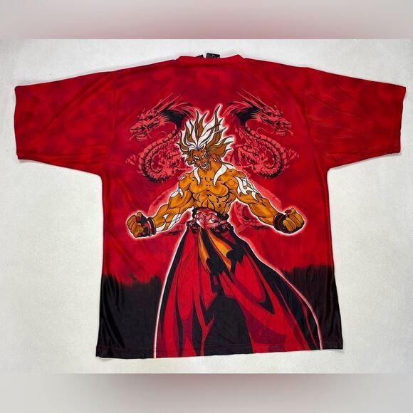 VINTAGE Extreme Limit Anime Dragon Jersey T-shirt Men Large Red Short Sleeve - Picture 5 of 7